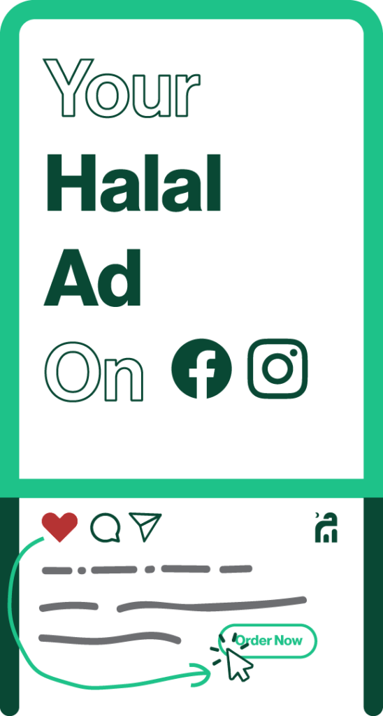 An infographic displaying Murabaha Marketing social media marketing (SMM) preview for Facebook Ads and Instagram Ads (Meta Ads)